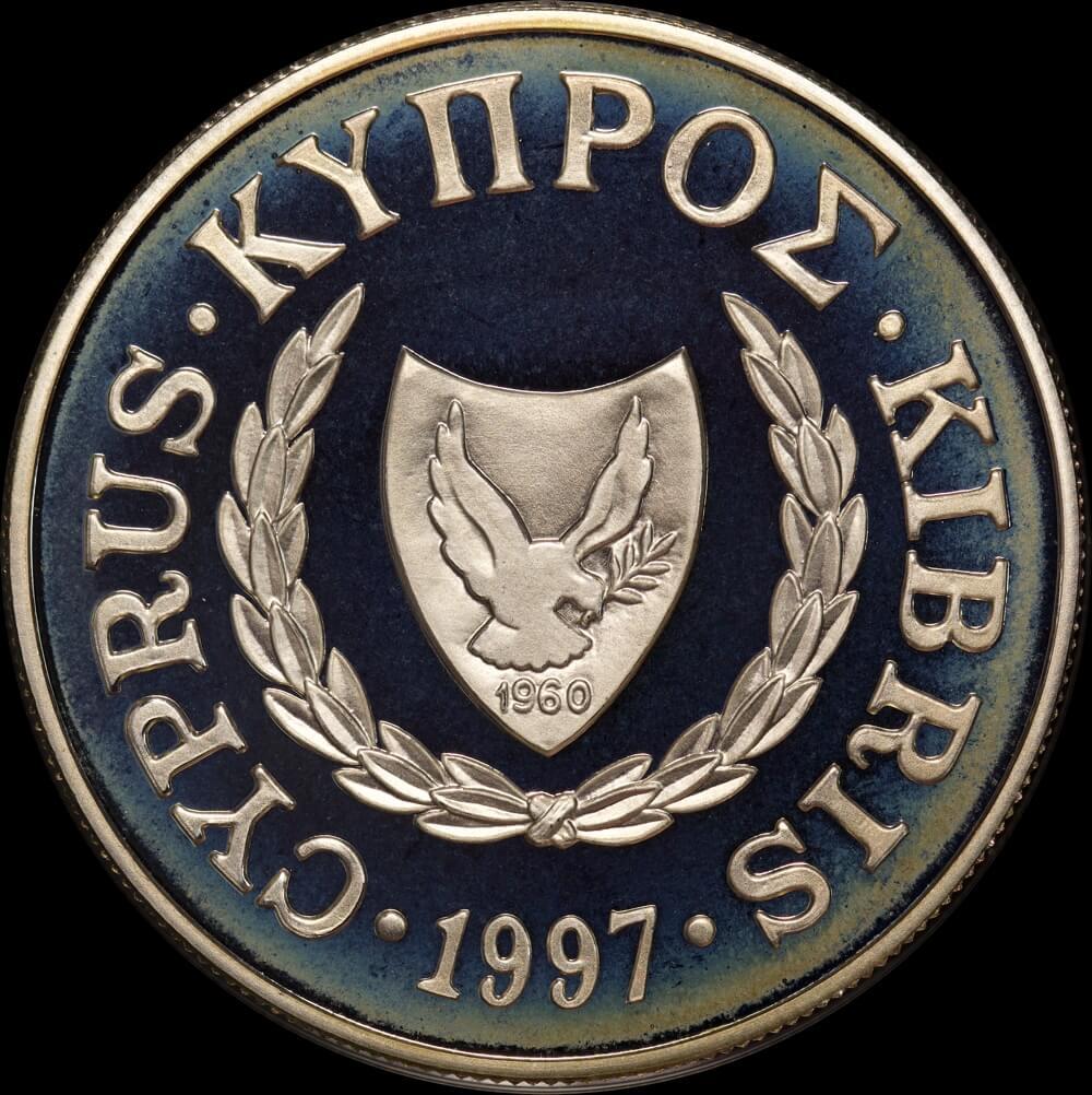 Cyprus 1997 Silver 1 Pound KM#72a Proof Coin WWF Green Turtle product image