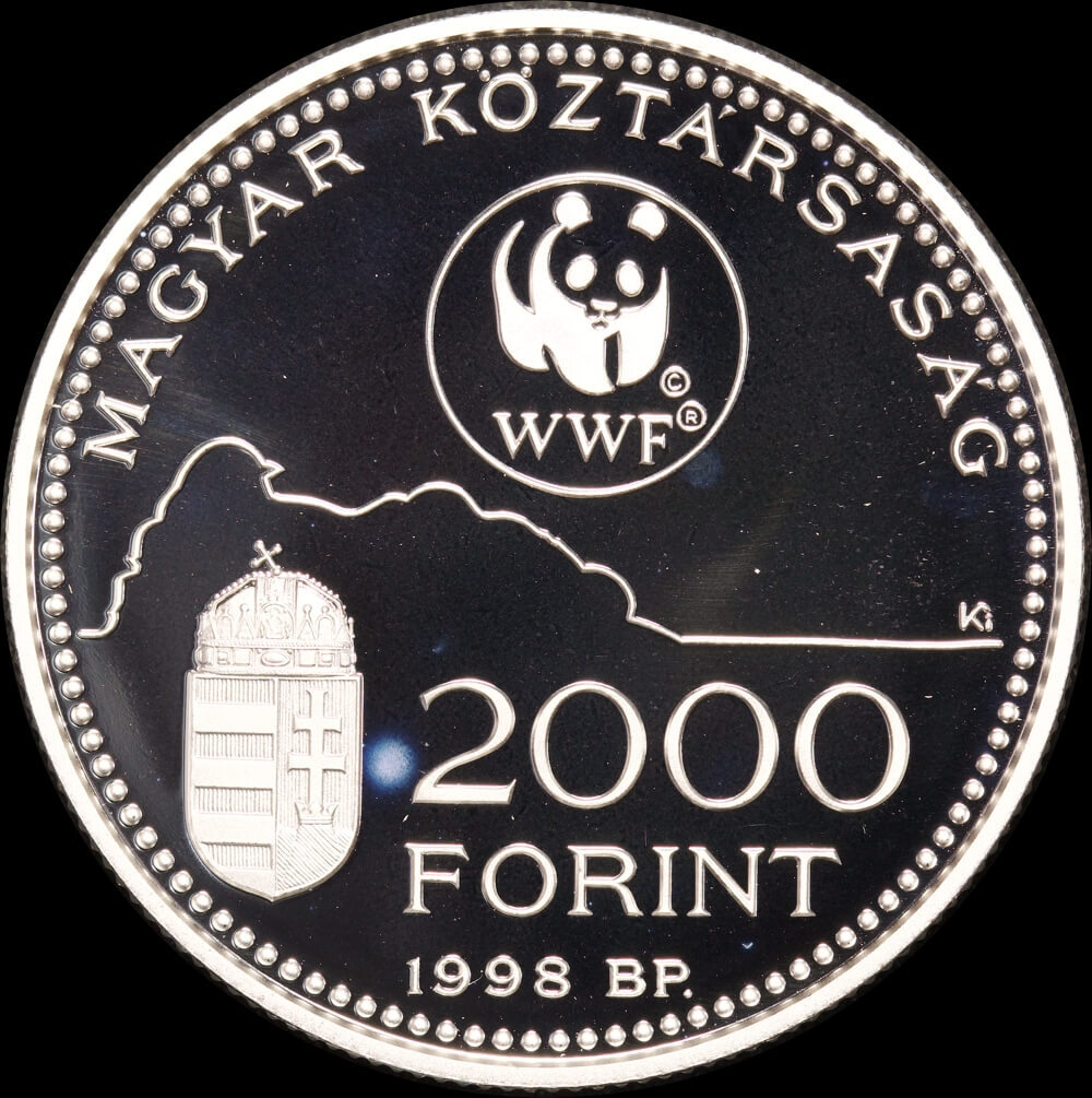 Hungary 1998 Silver 2,000 Forint KM#730 Proof Coin WWF Chimney Swallow product image