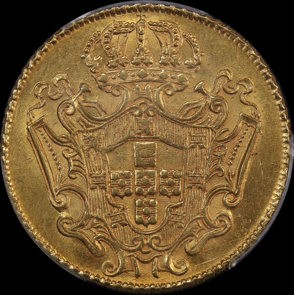 Brazil (Minas Gerais) Gold 12800 Reis 1733-M KM# 139 PCGS AU58
