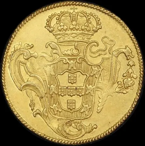 Brazil (Bahias) Gold 6400 Reis 1757-B KM#172.1 about Unc
