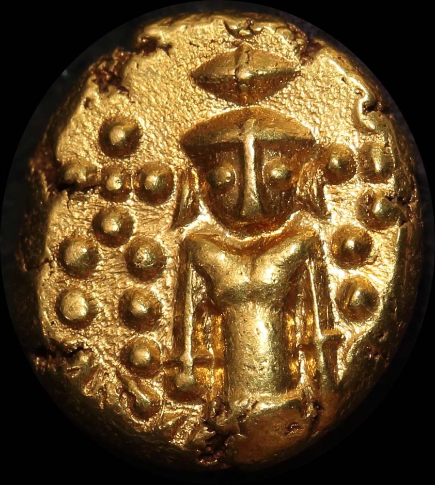 India (British EIC Madras) 1740~1807 Gold Star Pagoda KM# 303 EF