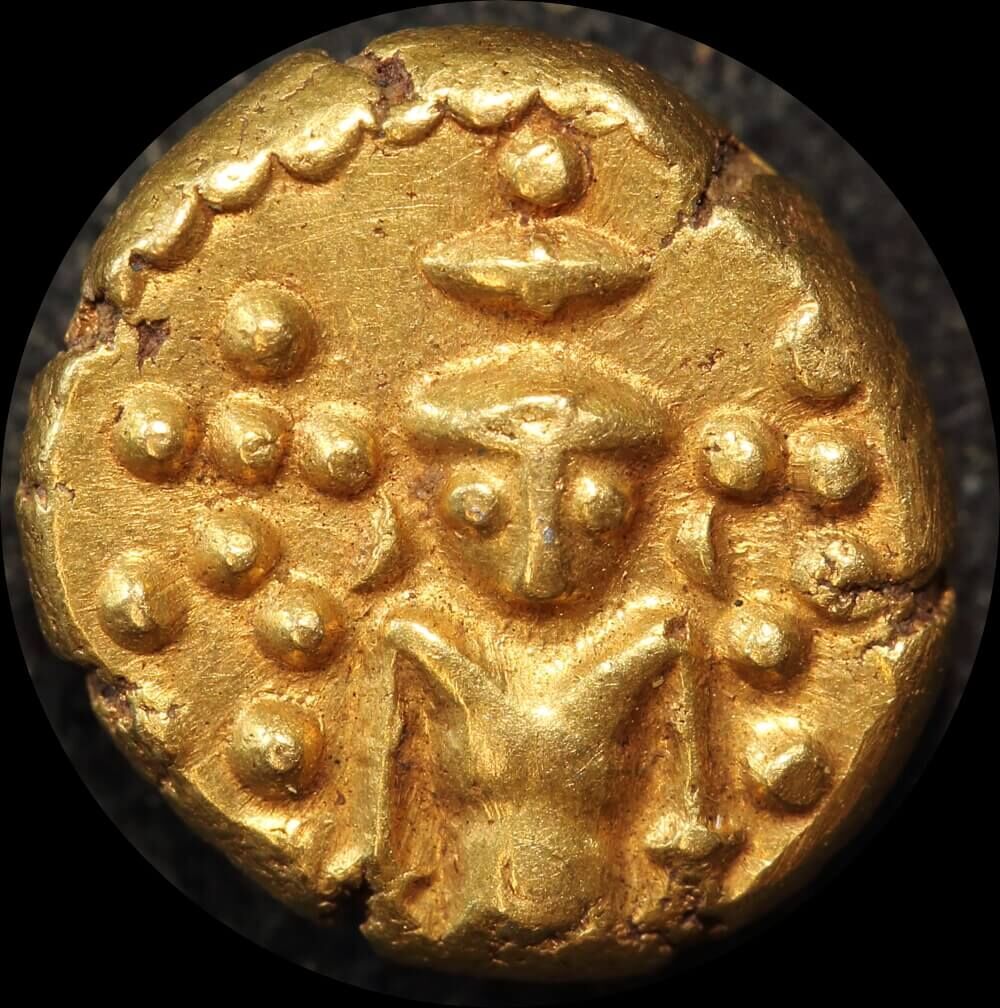 India (British EIC) Madras 1740~1807 Gold Star Pagoda KM# 303 good VF product image