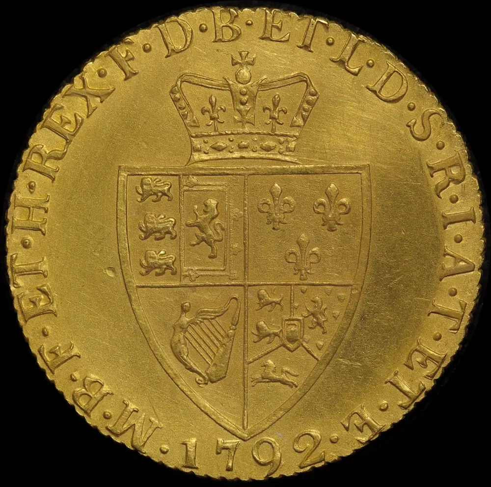 1792 Gold Guinea George III S# 3729 about VF