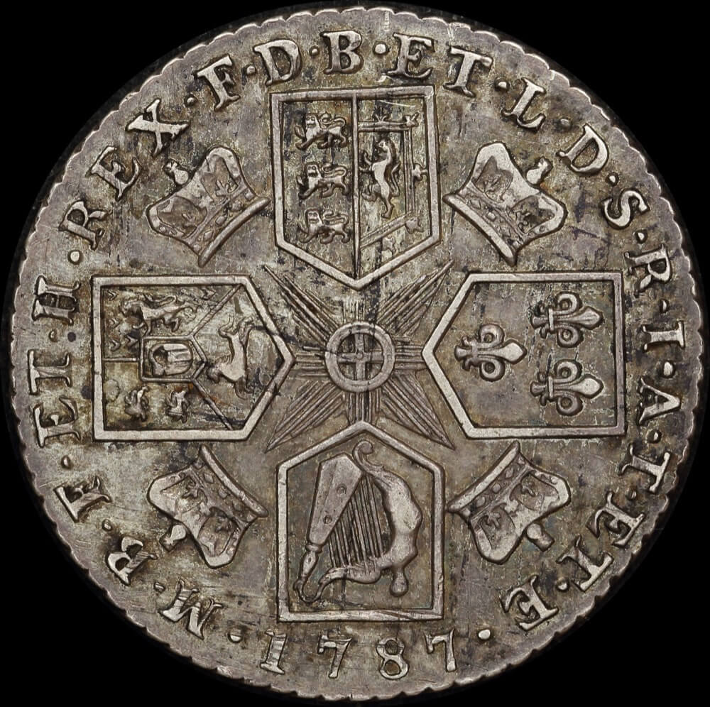 1787 Silver Shilling George III S#3743 With Semee Extremely Fine