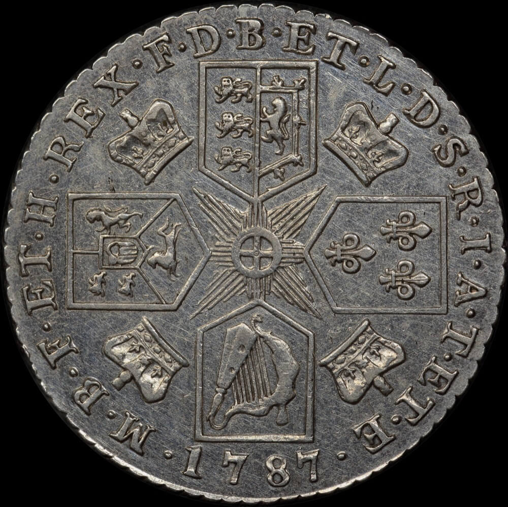 Great Britain 1787 Silver Shilling S#3743 good EF