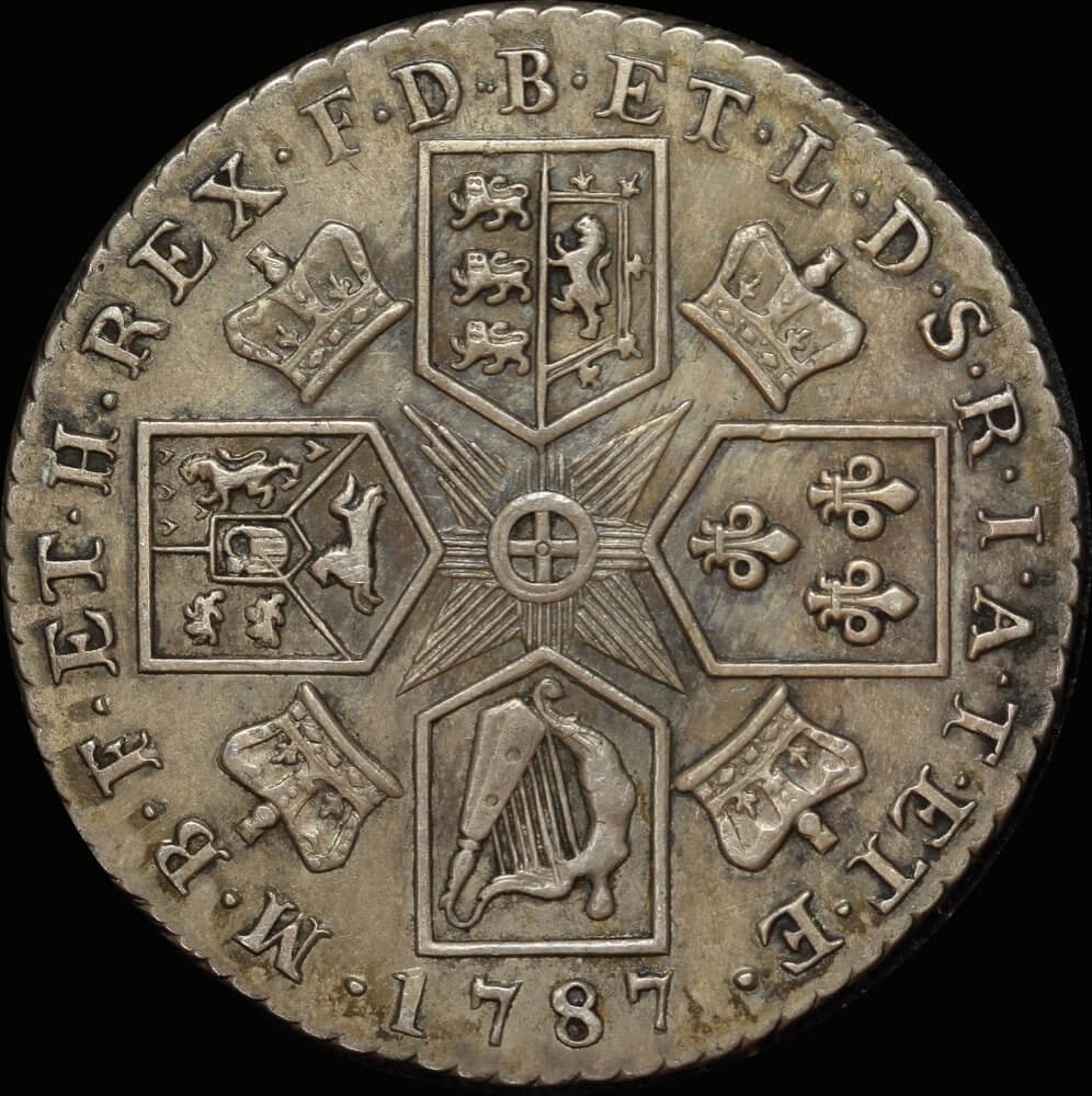 1787 Silver Shilling George III S#3743 Without Semee good VF