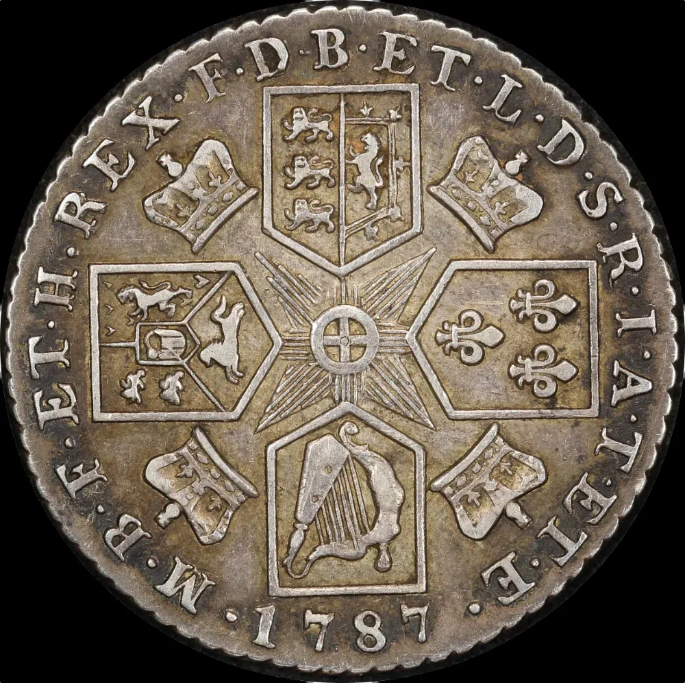 1787 Silver Shilling George III S#3746 With Semee Very Fine