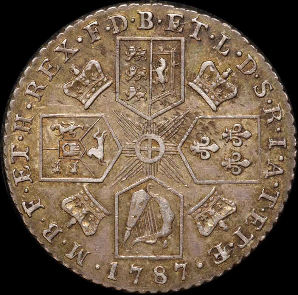 1787 Silver Shilling George III S#3743 With Semee Very Fine