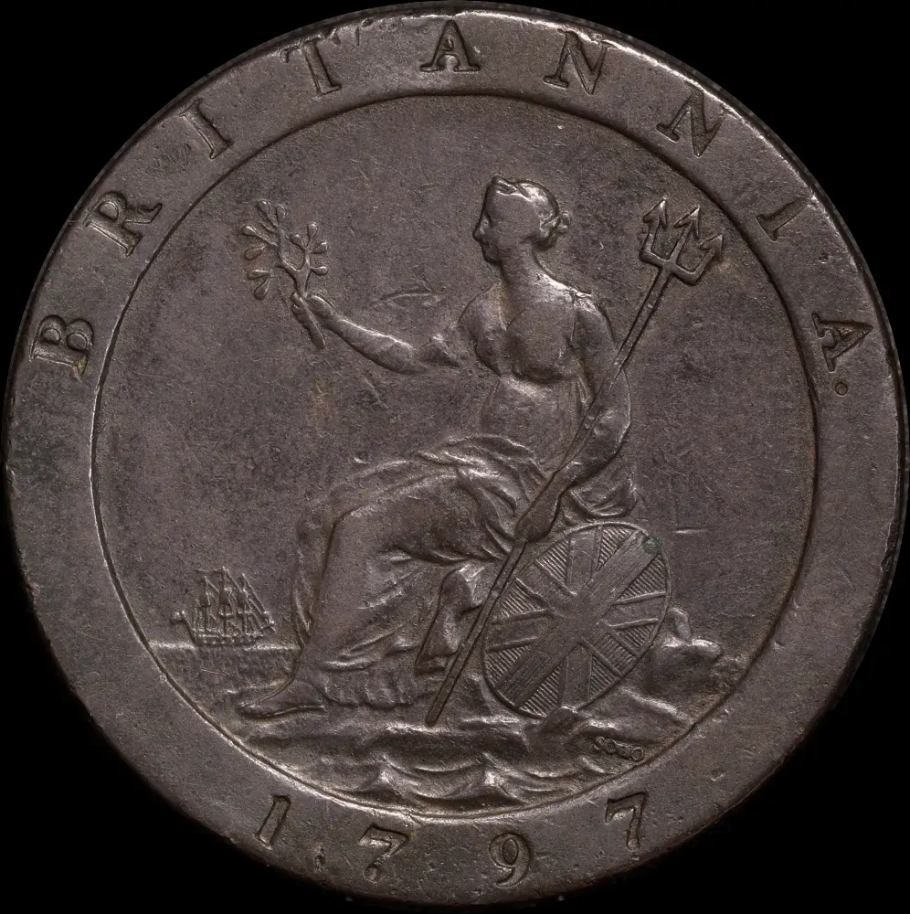 1797 Copper Cartwheel Penny George III S#3777 good VF product image