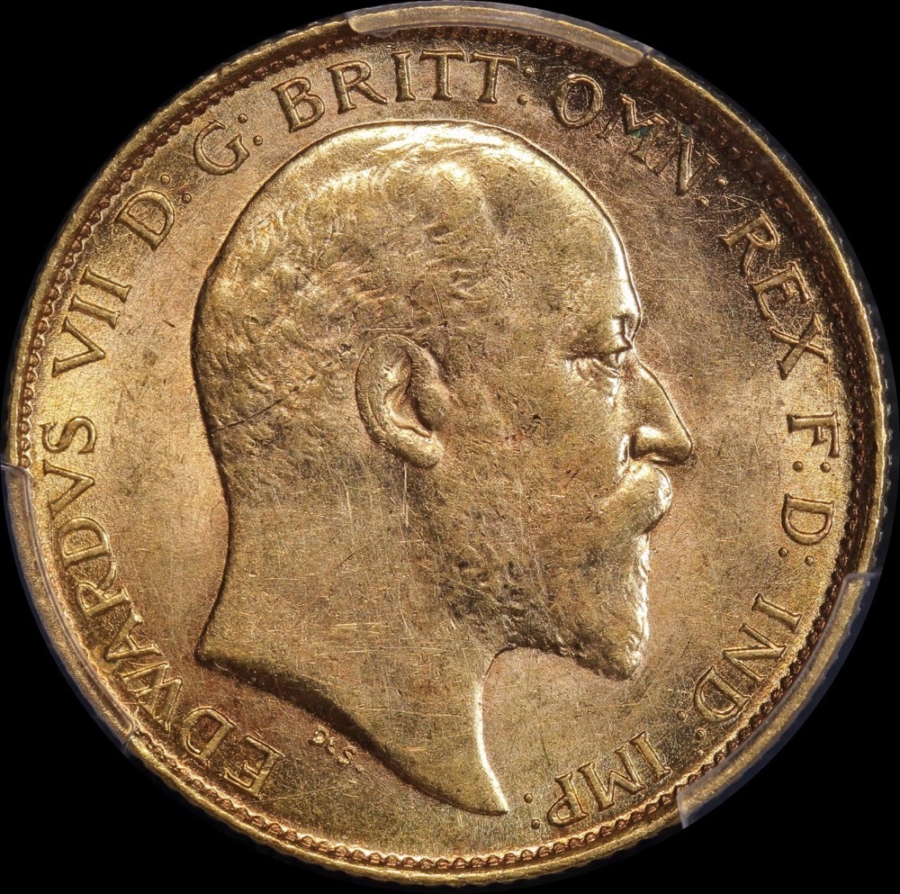 1907 Melbourne Edward VII Half Sovereign Unc (PCGS MS62)