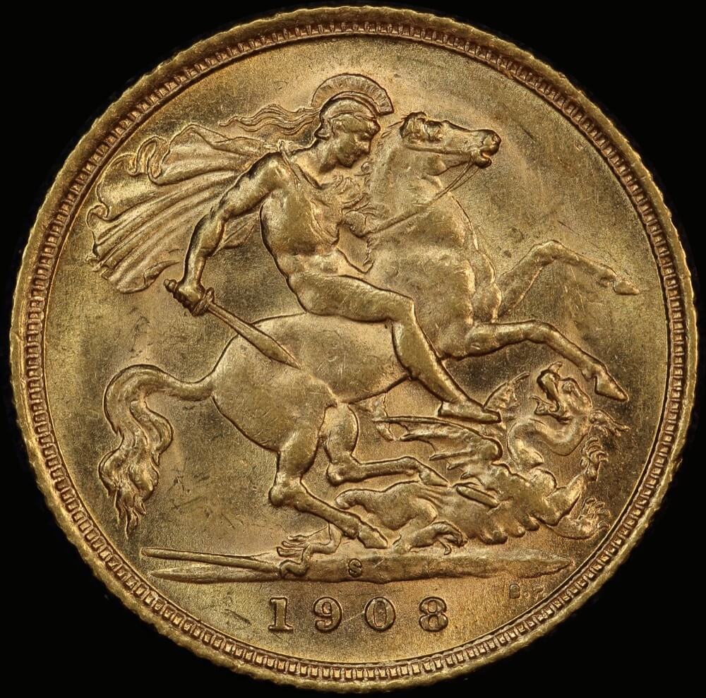 1908 Melb Edward VII Half Sovereign PCGS AU58 | Sterling