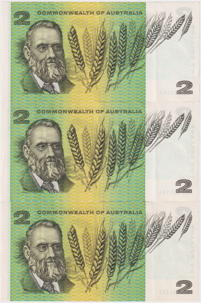 1967 $2 Note Consecutive Trio Coombs/Randall R82 EF