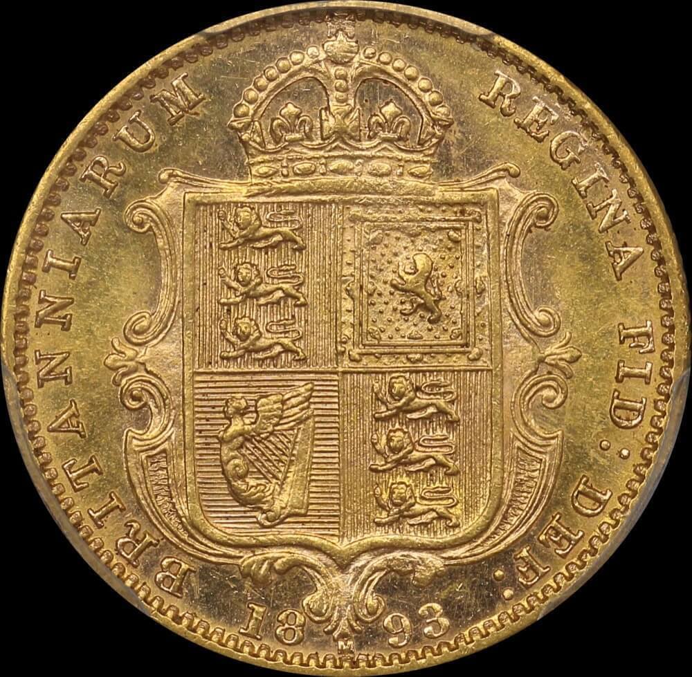 1893 Melbourne Jubilee Head Half Sovereign Unc (PCGS MS62)