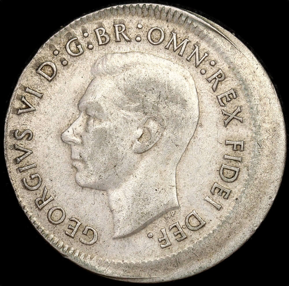 1950 Sixpence 2.21mm Offstrike Error good VF