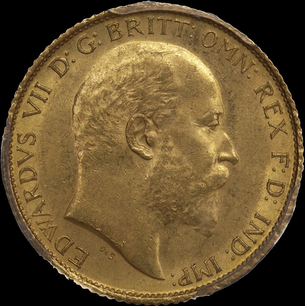 1908 Sydney Edward VII Half Sovereign Unc (PCGS MS62+)