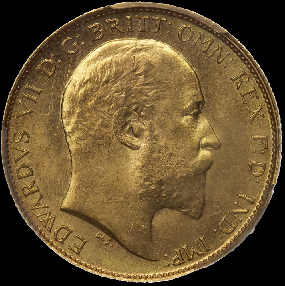 1908 Melbourne Edward VII Half Sovereign Choice Unc (PCGS MS64)