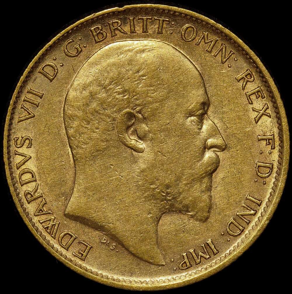 1908 Melbourne Edward VII Half Sovereign Extremely Fine