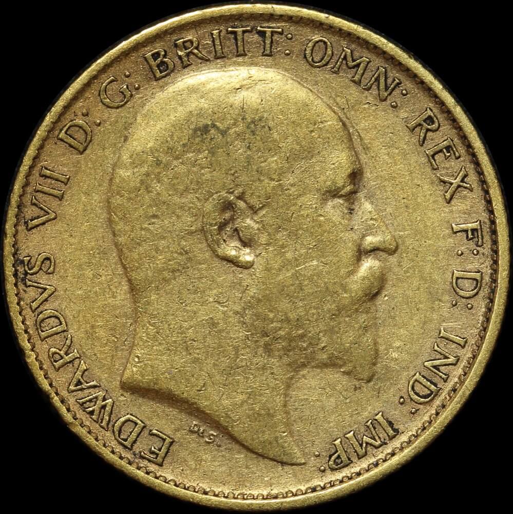 1908 Melbourne Edward VII Half Sovereign Very Fine