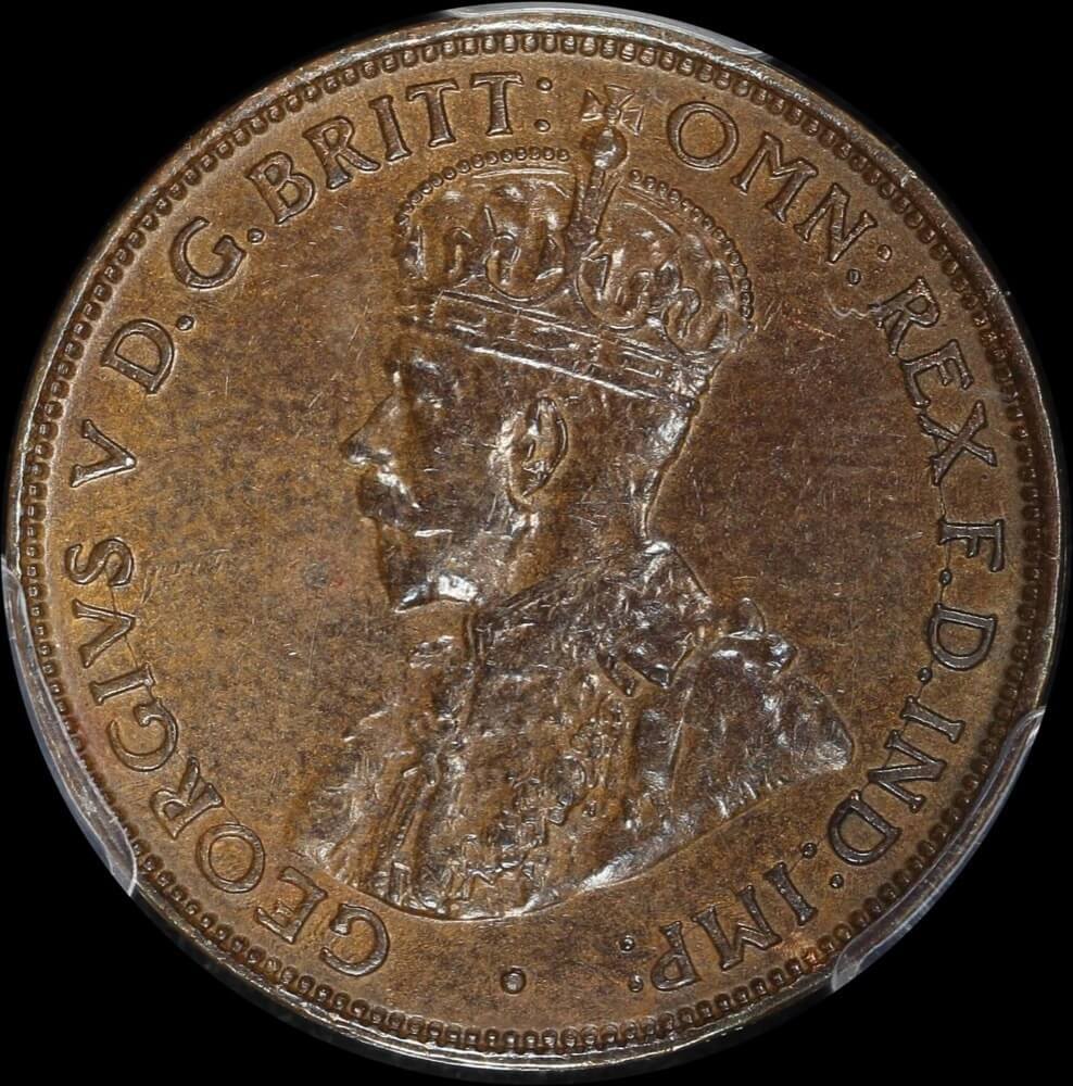 1923 Halfpenny PCGS AU58
