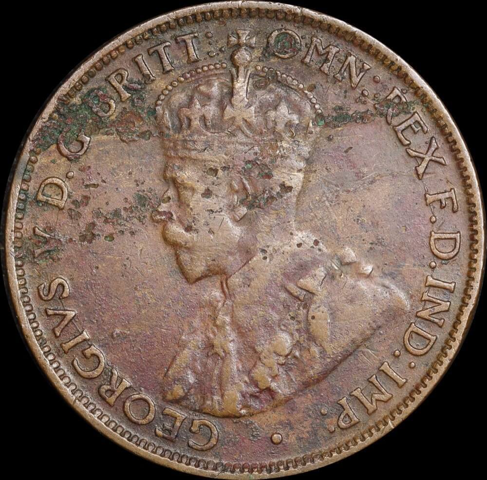 1923 Halfpenny Genuine full centre diamond with black crust product image