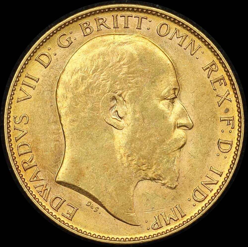 1909 Melbourne Edward VII Half Sovereign about Unc