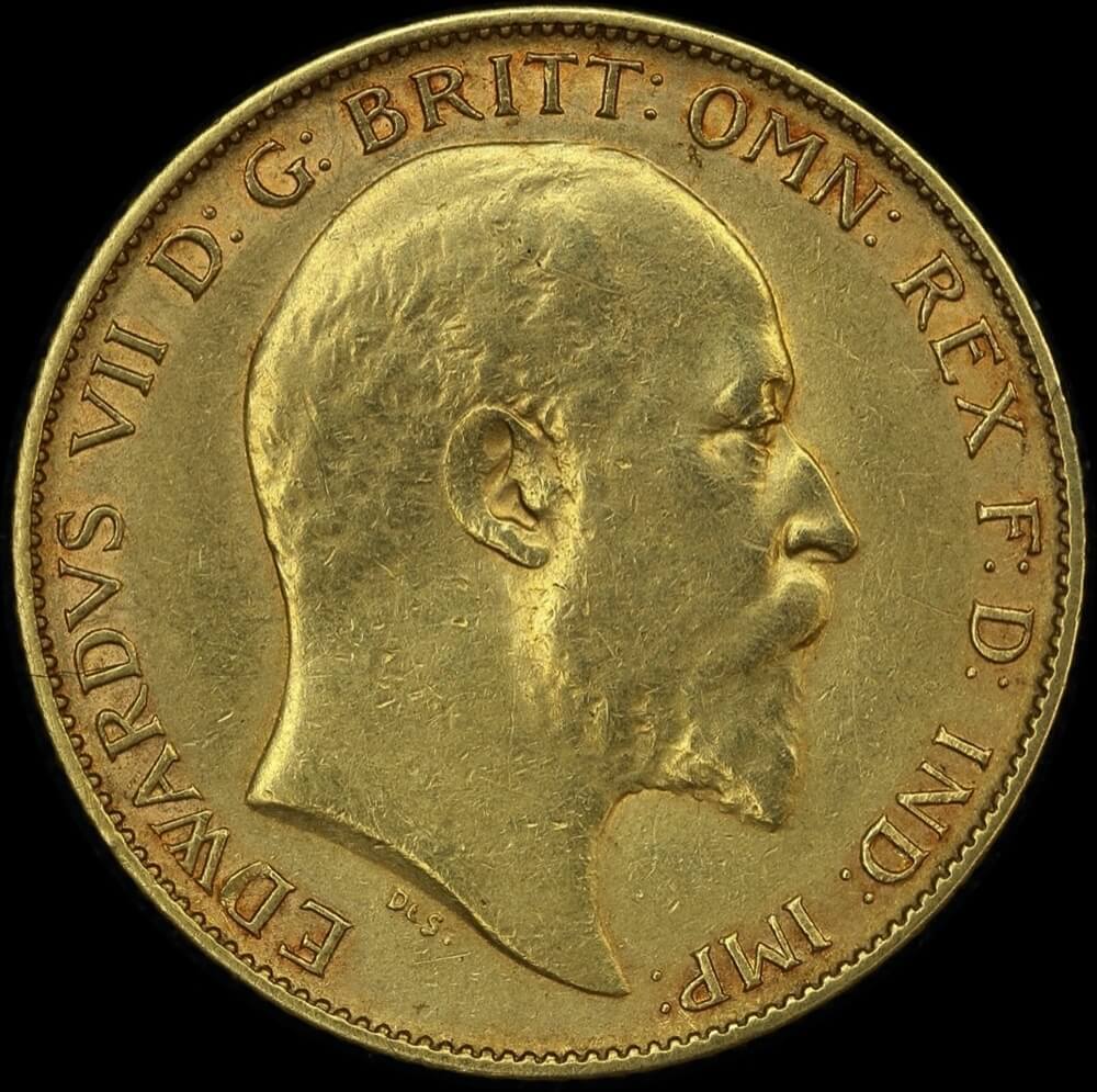 1909 Melbourne Edward VII Half Sovereign about VF