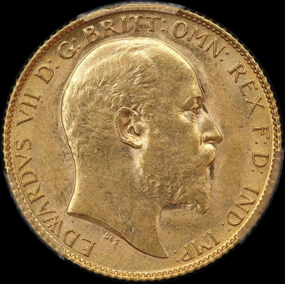 1909 Perth Edward VII Half Sovereign PCGS AU58