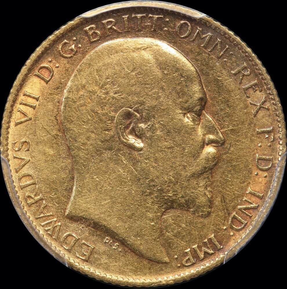 1909 Perth Edward VII Half Sovereign PCGS AU50