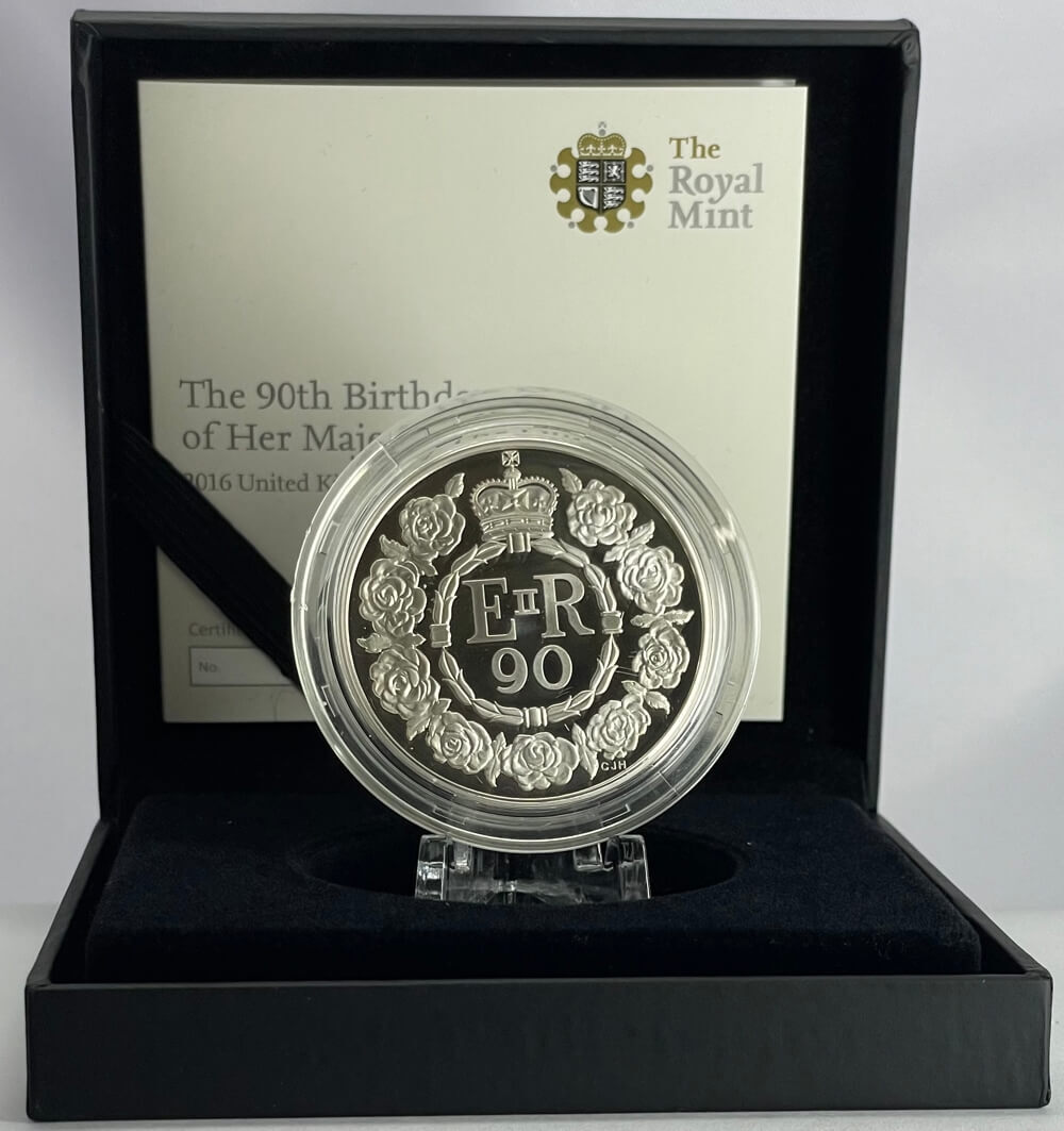 United Kingdom 2016 Five Pounds Silver Proof Coin Queen's 90th Birthday product image