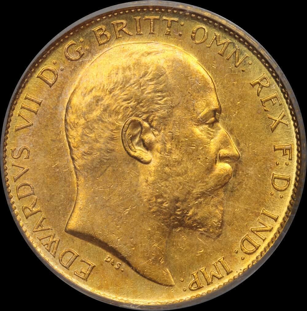 1910 Sydney Edward VII Half Sovereign PCGS AU58