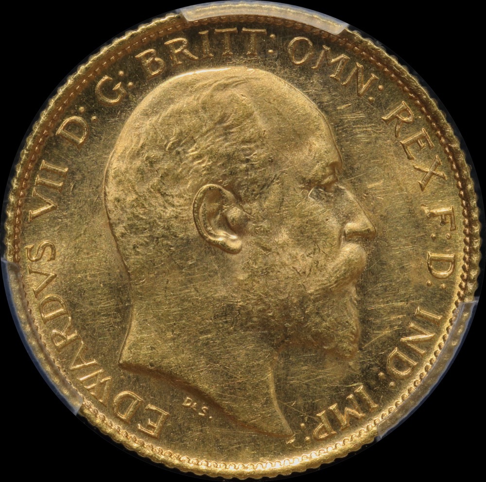 1910 Sydney Edward VII Half Sovereign Choice Unc (PCGS MS63)