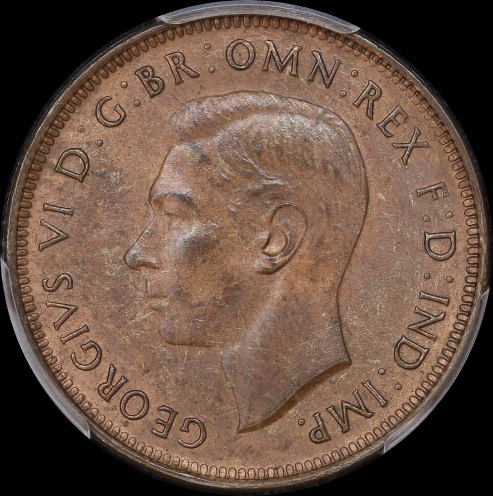 1939 Halfpenny Old Reverse Choice Unc (MS64+BN)