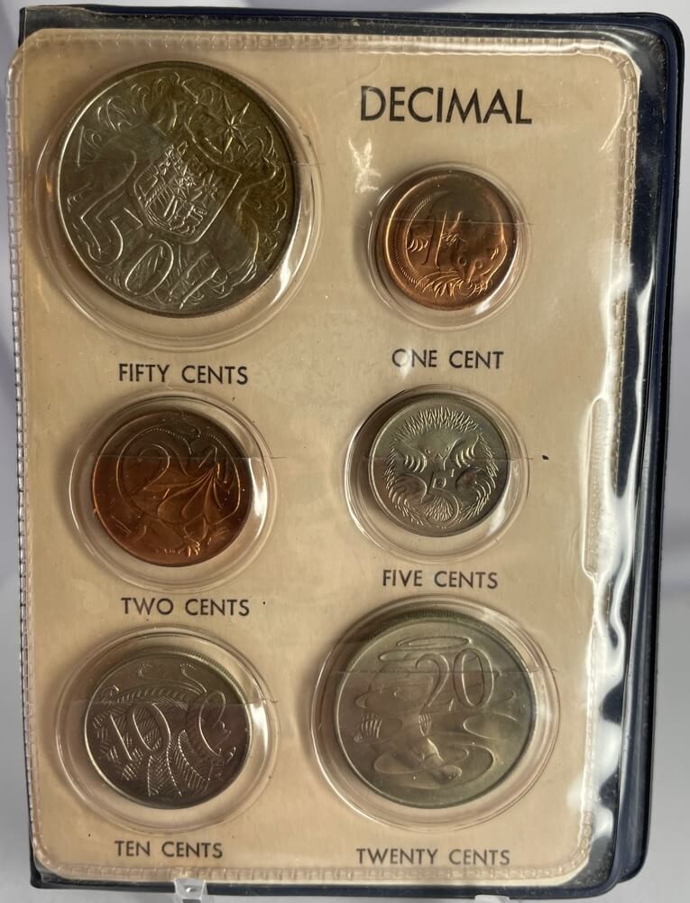 1966 First Issue Uncirculated Mint Coin Set Blue Wallet