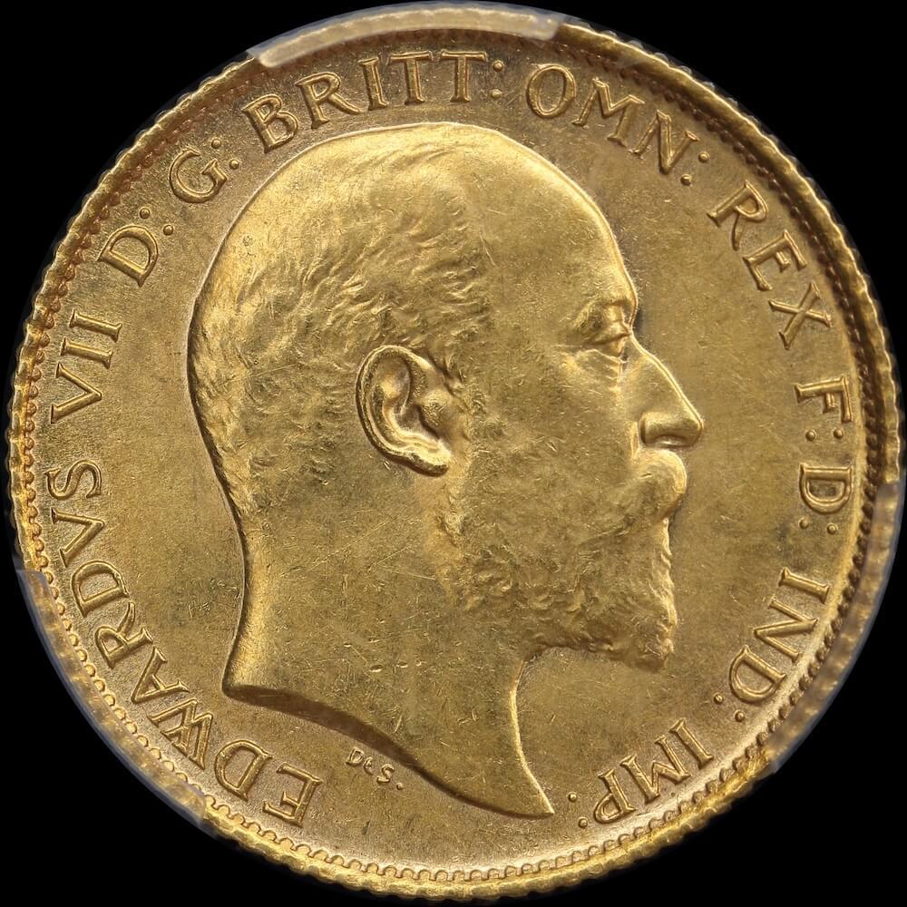 1910 Sydney Edward VII Half Sovereign Unc (PCGS MS62)