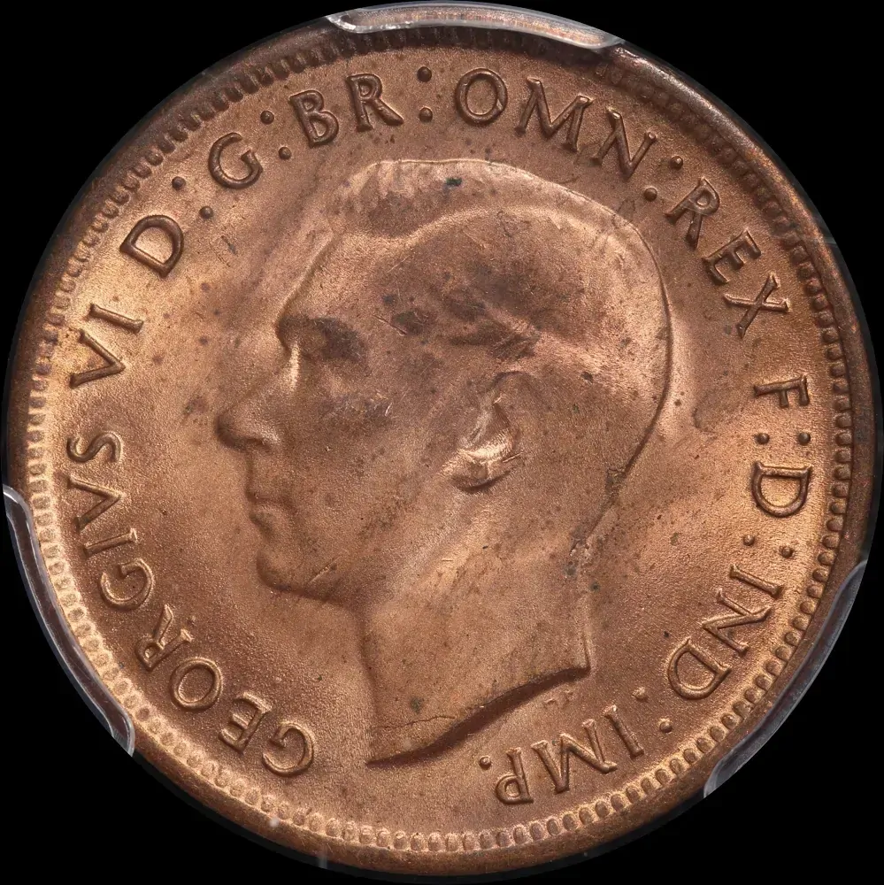 1943 Halfpenny Choice Unc (PCGS MS64RB)