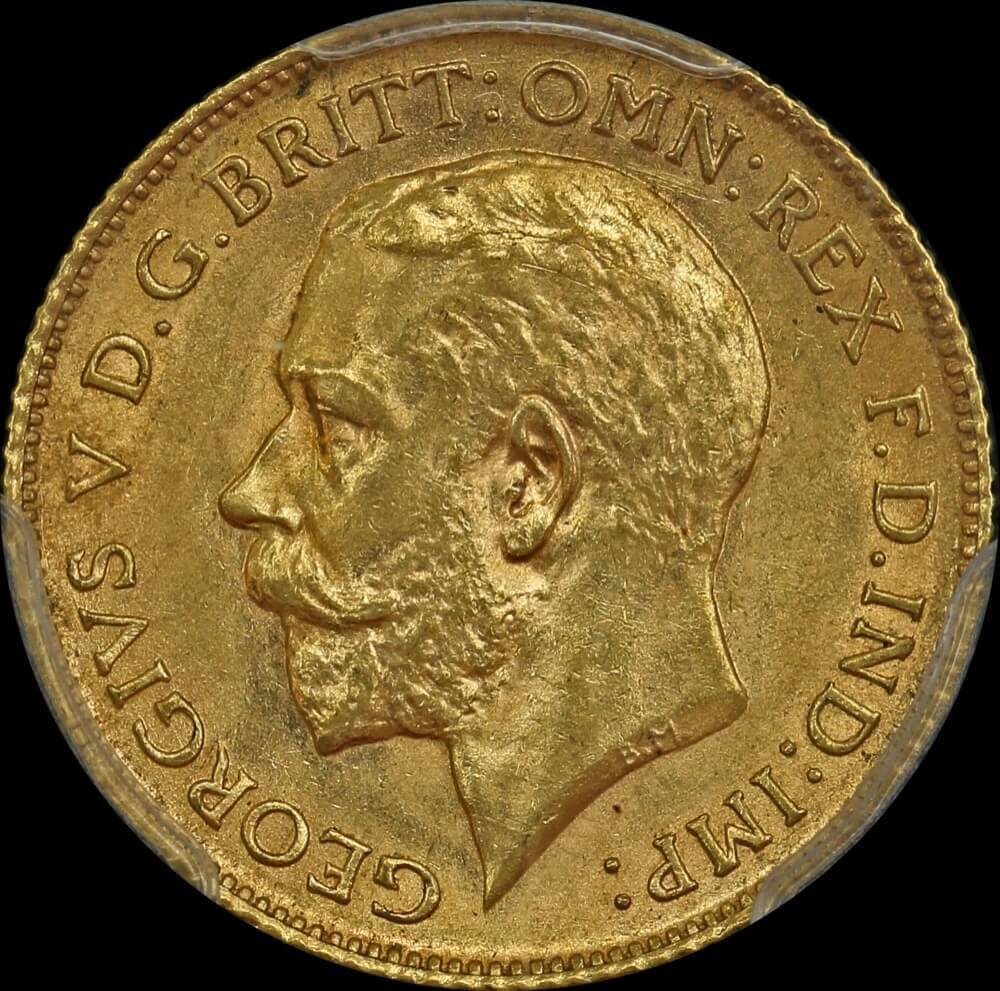 1911 Perth George V Half Sovereign Choice Unc (PCGS MS63)