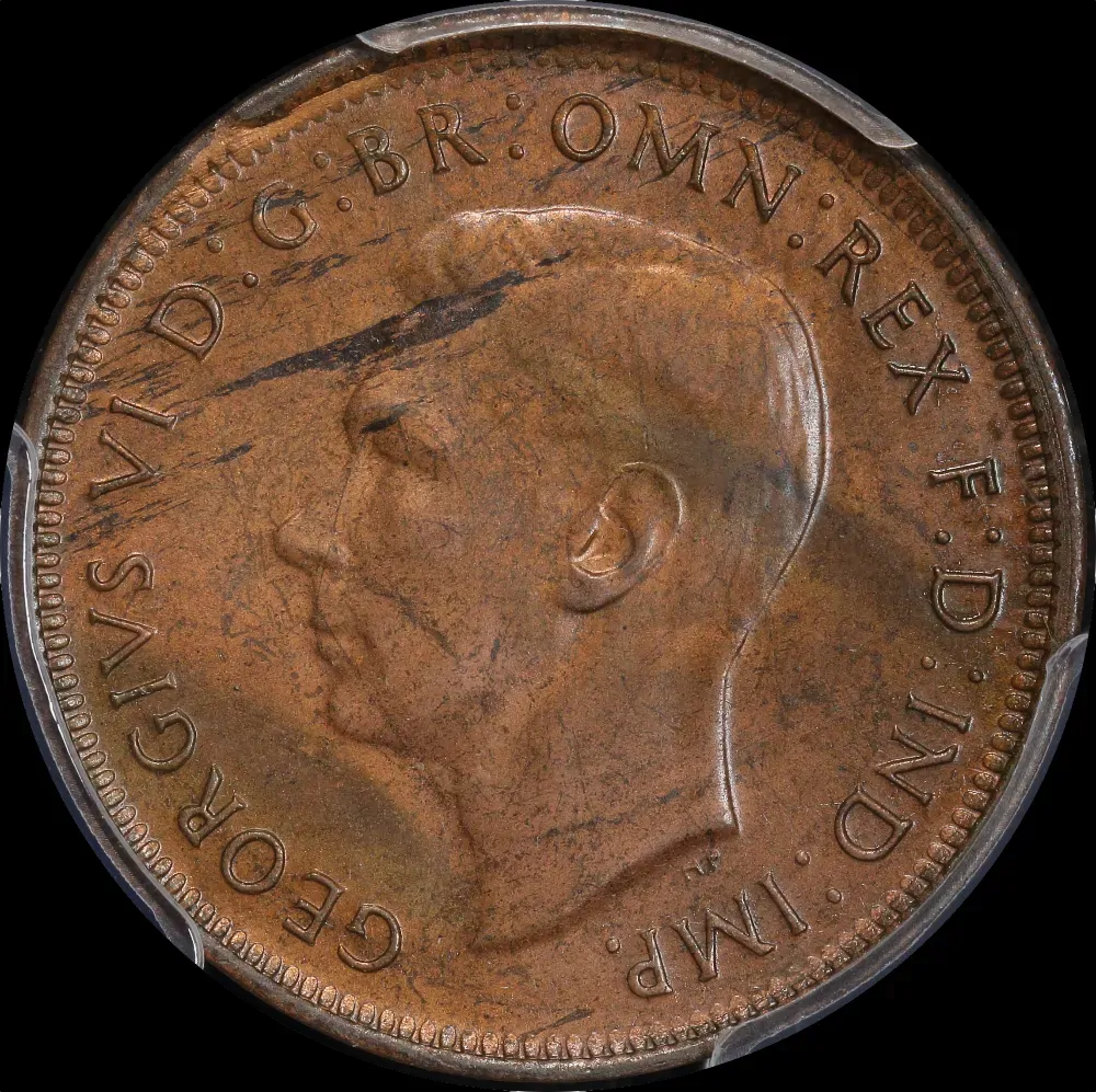1945-Y Halfpenny Choice Unc (PCGS MS63BN)