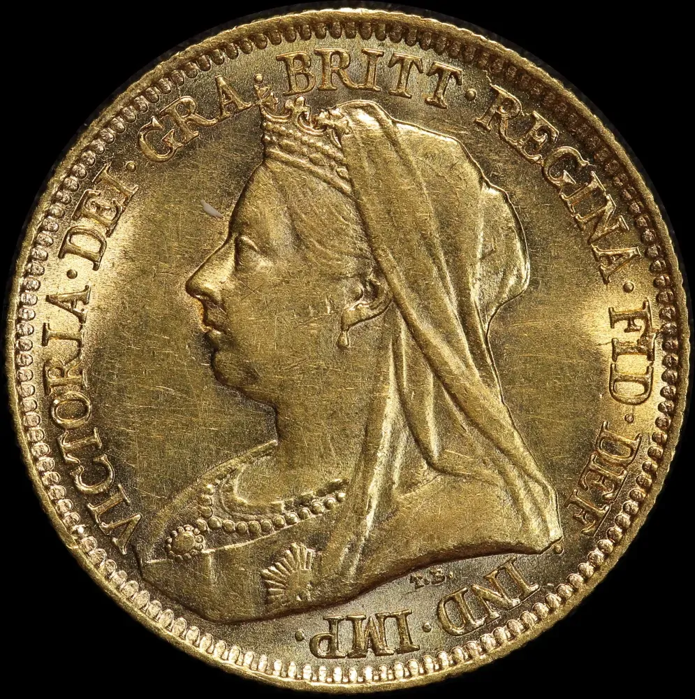1893 Sydney Veiled Head Half Sovereign good EF