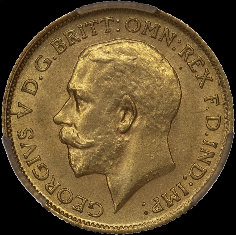 1912 Sydney George V Half Sovereign Unc (PCGS MS62)
