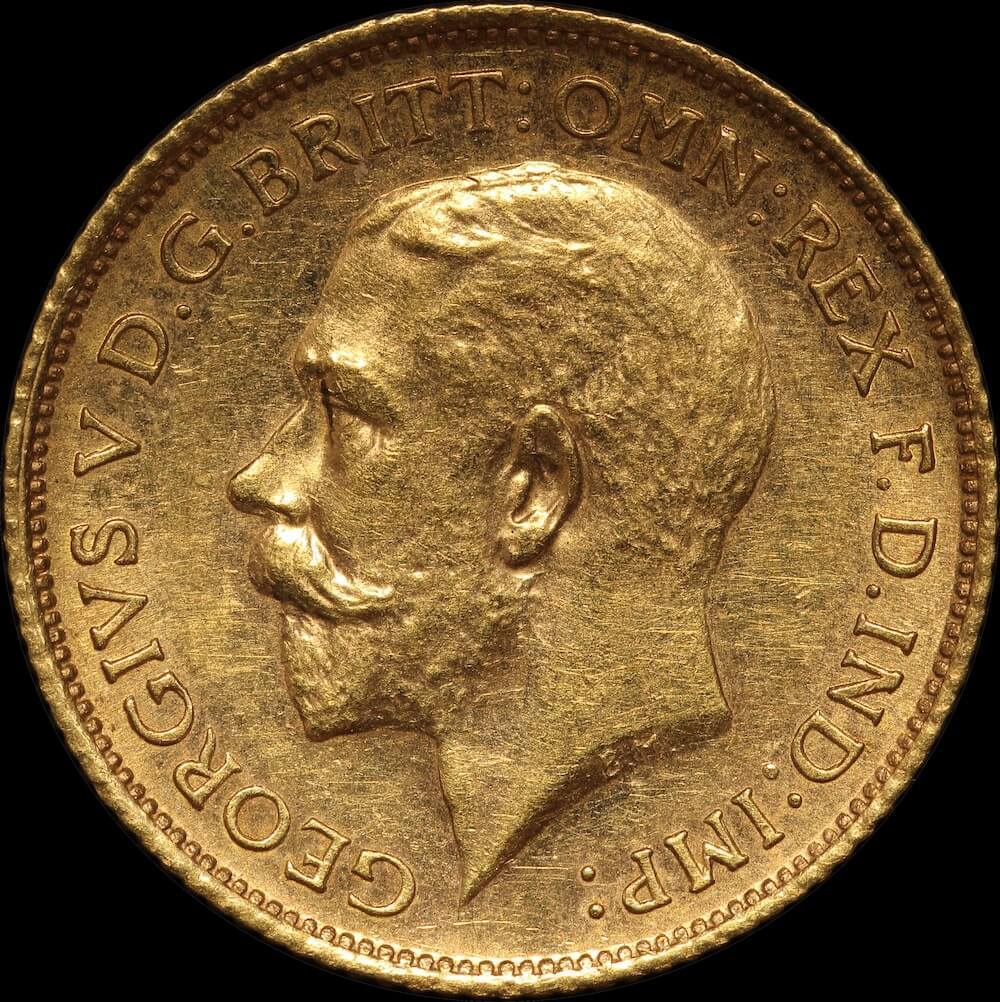 1915 Sydney George V Half Sovereign about Unc
