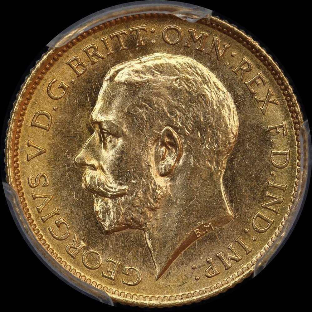 1915 Sydney George V Half Sovereign Choice Unc (PCGS MS63)