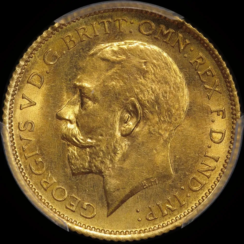 1915 Sydney George V Half Sovereign Choice Unc (PCGS MS64)