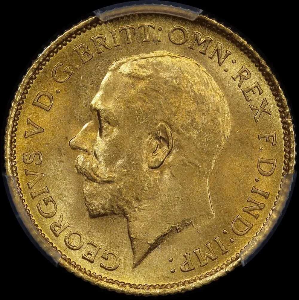1915 Sydney George V Half Sovereign Gem Unc (PCGS MS65)