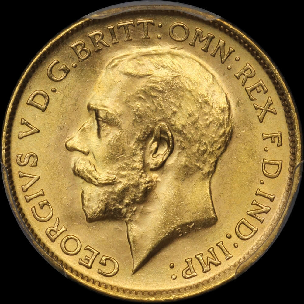 1915 Melbourne George V Half Sovereign Choice Unc (PCGS MS63)