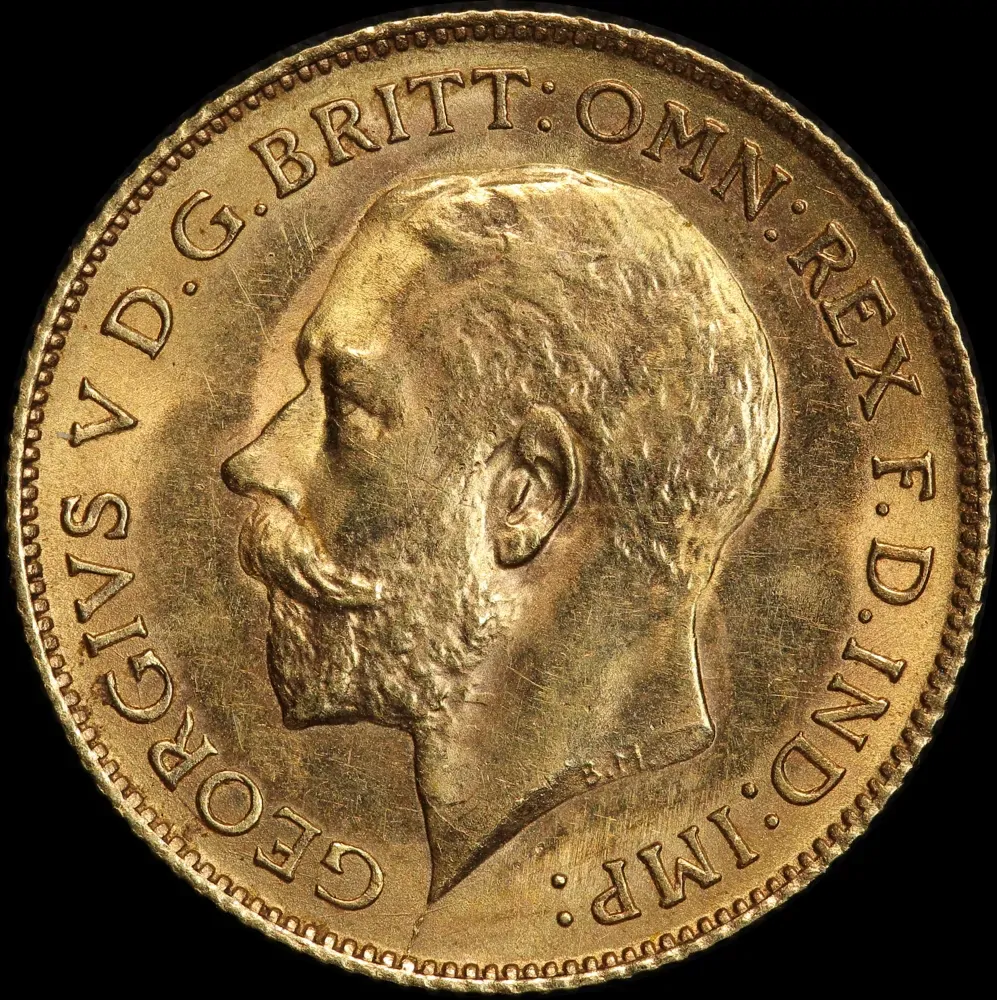 1915 Perth George V Half Sovereign about Unc