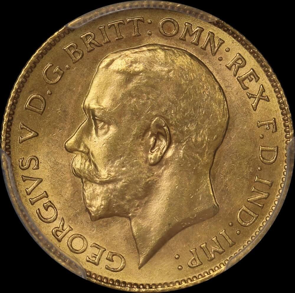 1915 Perth George V Half Sovereign Choice Unc (PCGS MS63) product image