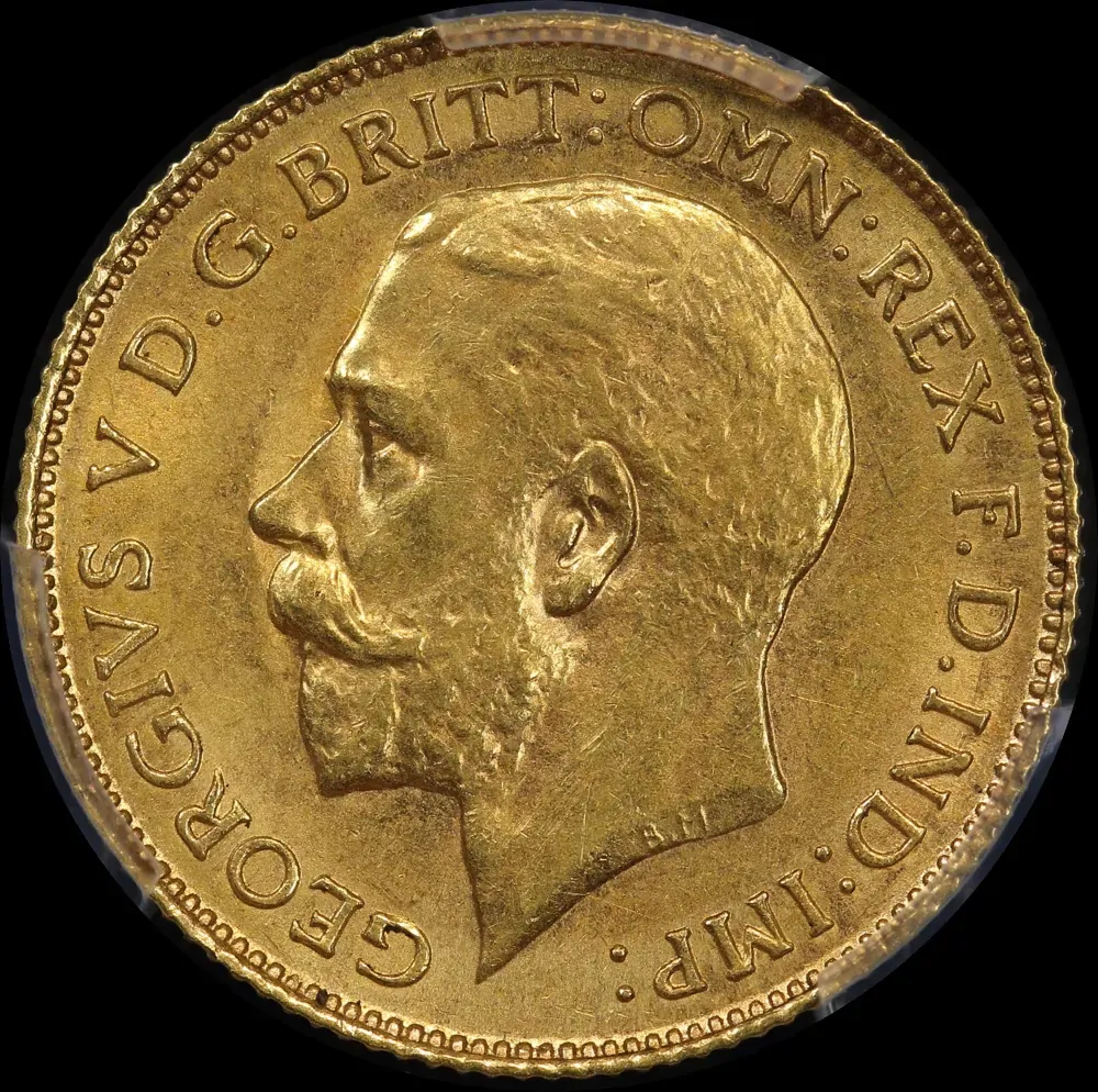 1915 Perth George V Half Sovereign Choice Unc (PCGS MS63)