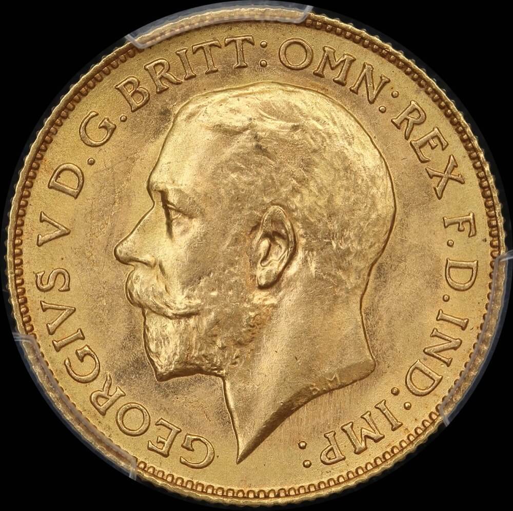 1915 Perth George V Half Sovereign Choice Unc (PCGS MS64)