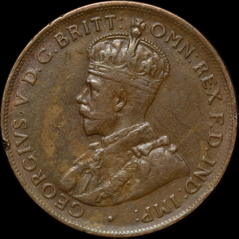 1920 Penny Dot Above Bottom Scroll English Obverse good Fine