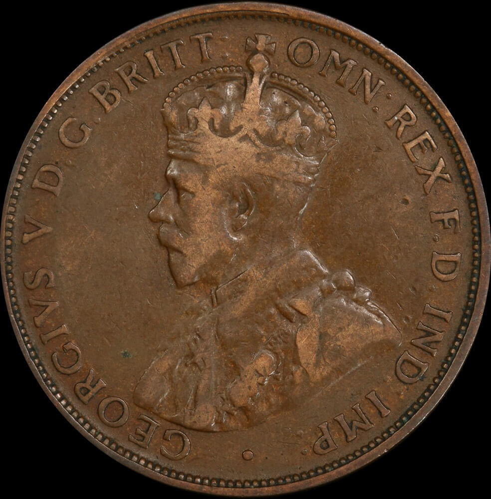 1920 Penny Dot Below Bottom Scroll London Obverse PCGS VF20